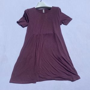 Zenana Premium Size Medium Purple T-Shirt Dress With Pockets